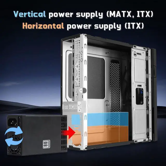 Alt view image 5 of 5 - Micro ATX Case PC Case: MATX Case Mini PC ITX Desktop Computer Case Support Micro ATX MATX ITX Mini PC