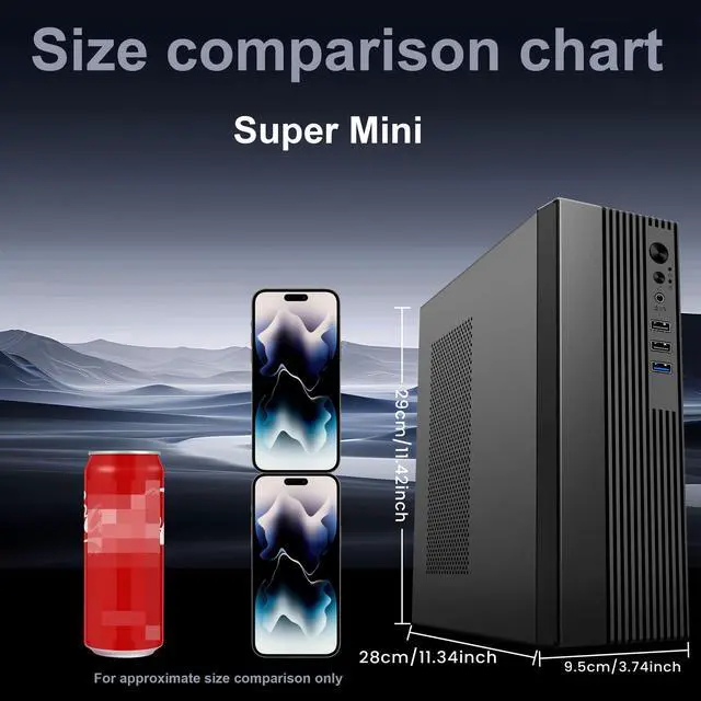 Alt view image 4 of 5 - Micro ATX Case PC Case: MATX Case Mini PC ITX Desktop Computer Case Support Micro ATX MATX ITX Mini PC