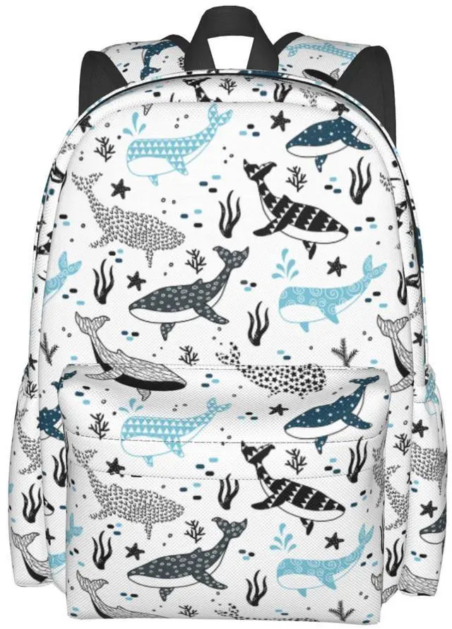 Main image of Odfovowo Whales Backpack for Women Men Work Travel Laptop backpacks Mesh Carry on Backpack Casual Daypack for Hiking Camping Climbing Gifts