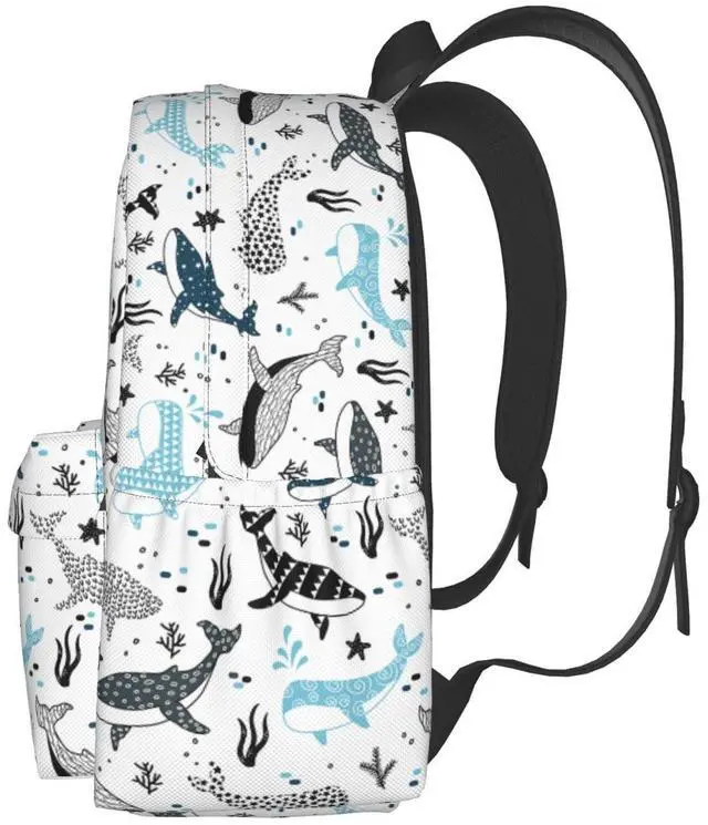 Alt view image 5 of 5 - Odfovowo Whales Backpack for Women Men Work Travel Laptop backpacks Mesh Carry on Backpack Casual Daypack for Hiking Camping Climbing Gifts