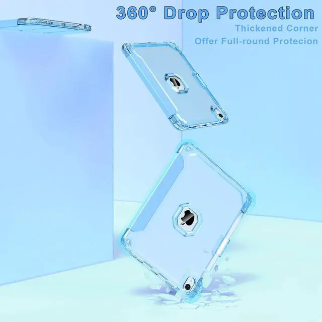 Alt view image 3 of 4 - Sevrok iPad (A16) 11th/10th Generation Case (2025/2022) 10.9 Inch, with Pencil Holder, Soft Leather Trifold Stand Magnetic Smart Cover with Clear TPU Back, Support Touch ID, Auto Wake/Sleep, Blue