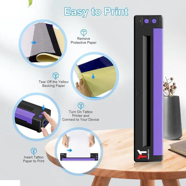 Alt view image 5 of 5 - TATOPRT P19 Tattoo Stencil Printer Wireless Bluetooth Thermal Professional Portable Tattoo Transfer Printer Machine Kit for Tattoo Artists & Beginners