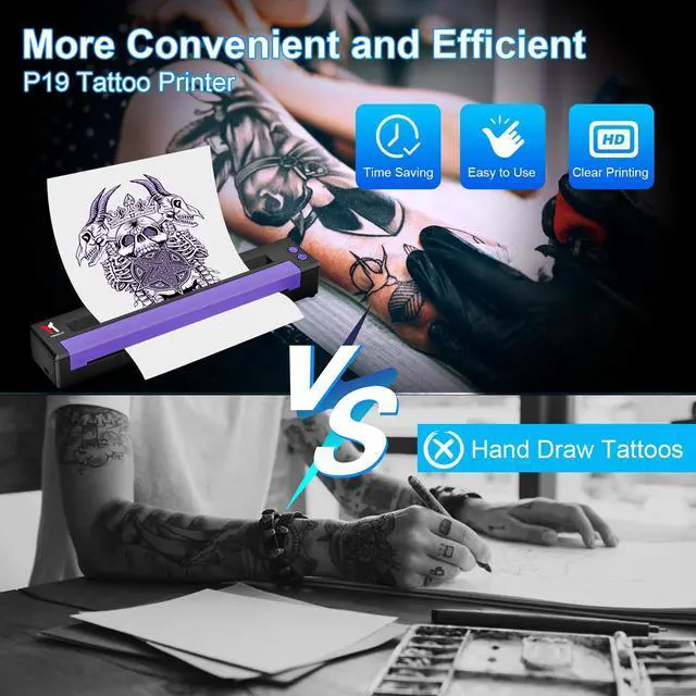 Alt view image 3 of 5 - TATOPRT P19 Tattoo Stencil Printer Wireless Bluetooth Thermal Professional Portable Tattoo Transfer Printer Machine Kit for Tattoo Artists & Beginners