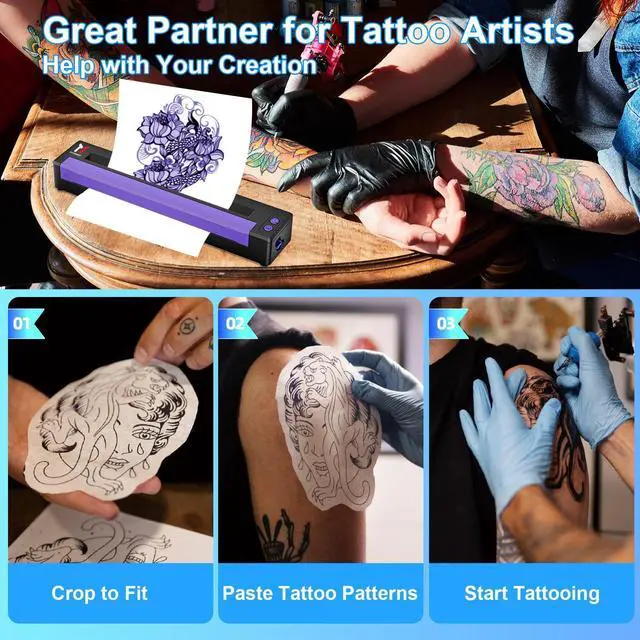 Alt view image 4 of 5 - TATOPRT P19 Tattoo Stencil Printer Wireless Bluetooth Thermal Professional Portable Tattoo Transfer Printer Machine Kit for Tattoo Artists & Beginners