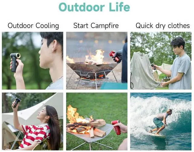 Alt view image 5 of 5 - KiCA JetFan 2S Combo Compressed AirCan Substitute,117000RPM Air Duster Electric Blower for ComputerKeyboard Cleaning,Hair Drying,Camping,Outdoors,Car,Barbershop,Handmade,Rechargable,Metal Body,Black