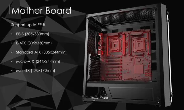 Alt view image 3 of 5 - RAIJINTEK PONOS MS4, Mid-Tower PC Case, with Tempered Glass and Front Mesh, EEB M/B, Comes with 4pcs 12025 ARGB Fans, Compatible with Max. 390mm VGA Card, USB3.0 and Magnetic Dust Filters