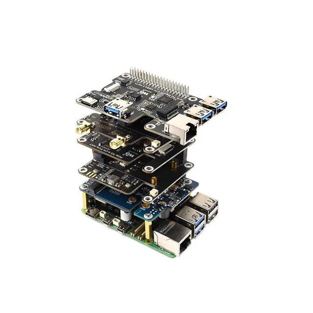 Alt view image 3 of 5 - PCIe to 4-CH PCIe HAT Adapter Board, Compatible for Raspberry Pi 5, PCIe Gen2 Expansion Module with 4 FFC Connectors, Supports Multiple PCIe HAT Stacking for Raspberry Pi 5 Projects