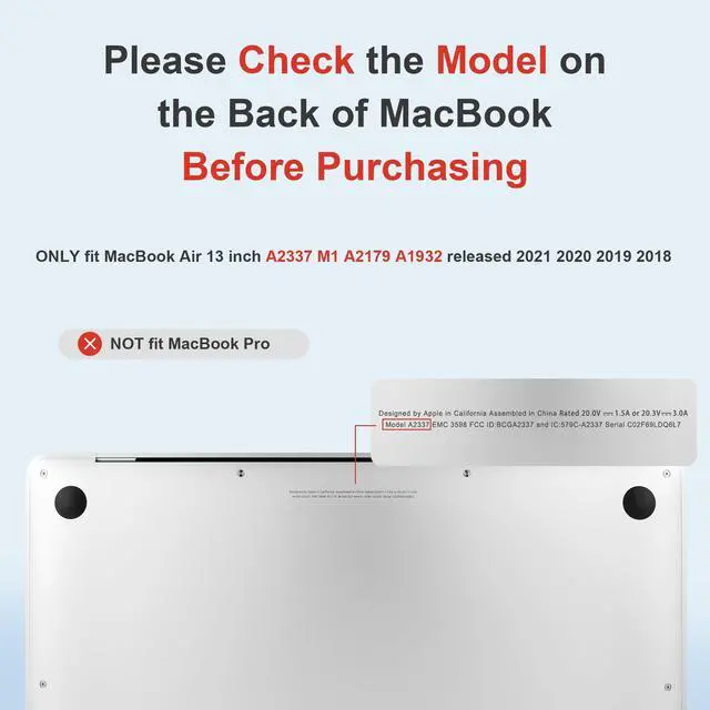 Alt view image 2 of 5 - Loyrina Designed for MacBook Air 13 inch Case 2021-2018 A2337 M1/A2179/A1932, Ultra-Thin Hard Shell Case for MacBook Air 13.3" with Keyboard Cover & USB Adapter & Webcam Cover, Cherry Blossoms