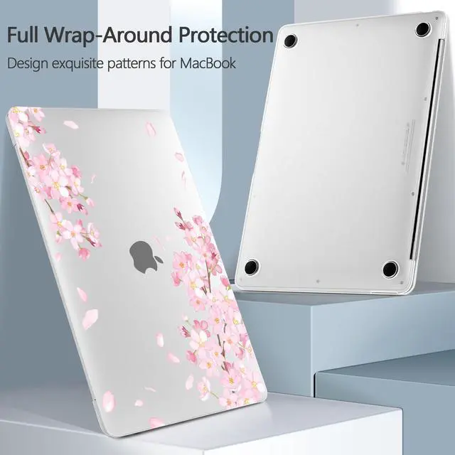 Alt view image 3 of 5 - Loyrina Designed for MacBook Air 13 inch Case 2021-2018 A2337 M1/A2179/A1932, Ultra-Thin Hard Shell Case for MacBook Air 13.3" with Keyboard Cover & USB Adapter & Webcam Cover, Cherry Blossoms