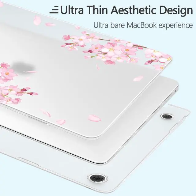 Alt view image 5 of 5 - Loyrina Designed for MacBook Air 13 inch Case 2021-2018 A2337 M1/A2179/A1932, Ultra-Thin Hard Shell Case for MacBook Air 13.3" with Keyboard Cover & USB Adapter & Webcam Cover, Cherry Blossoms