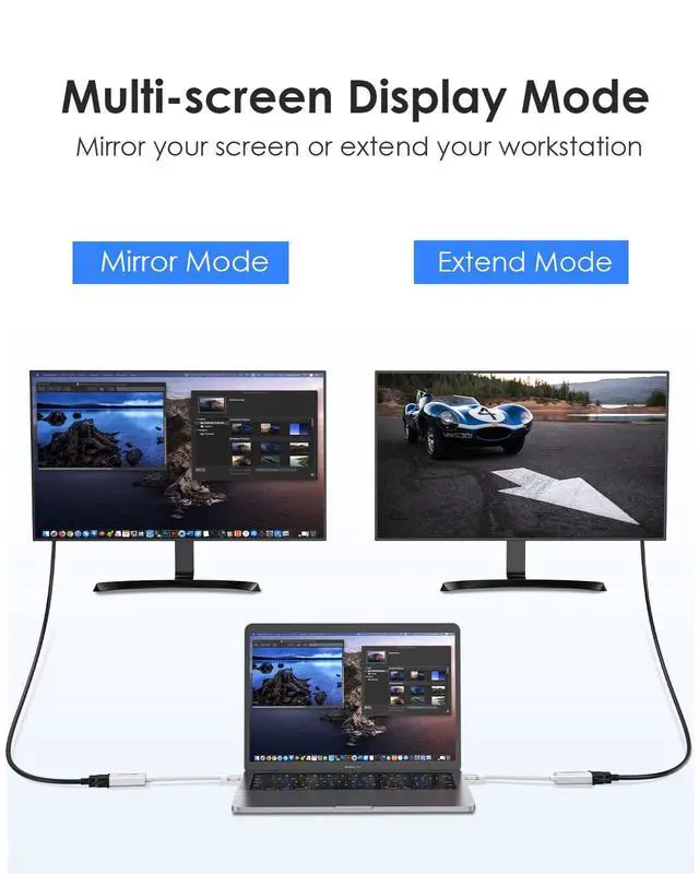 Alt view image 4 of 5 - LENTION USB C to VGA Adapter, Type C VGA Cable Converter for 2025-2016 MacBook Pro 13/15/16, New iPad/Surface/Mac Air, Stable Driver Certified (CB-CU606, Sliver)