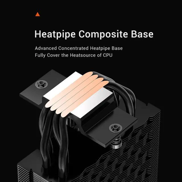 Alt view image 5 of 5 - PCCOOLER CPU Air Cooler with Digital Display, ARGB Version, 4 Heat Pipes, High-Performance Quiet Tower Cooler, LGA 115X/1200/1700/1851, AM4/AM5 (CPS RT400 Digital ARGB BK)