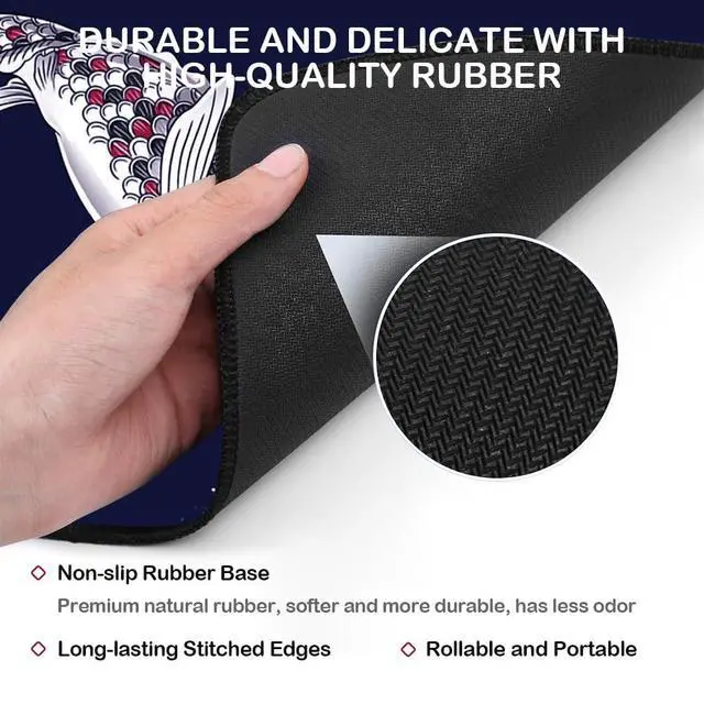 Alt view image 2 of 5 - Large Mouse Pad, Full Keyboard Laptop Computer Mouse Mat, Blueblack Long Mousepad for Gaming Home and Office, Waterproof and Anti-Slip Neoprene Base, 31.5 x 11.8 Inches