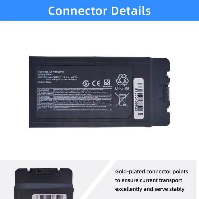 Alt view image 3 of 5 - NBULBL CF-VZSU0PW Laptop Battery Replacement for Panasonic TOUGHBOOK CF-54 CF-54F0961NE CF54 Series CF-VZSU0LW CF-VZSU0PR CF-VZSU0GW11.1V 46Wh