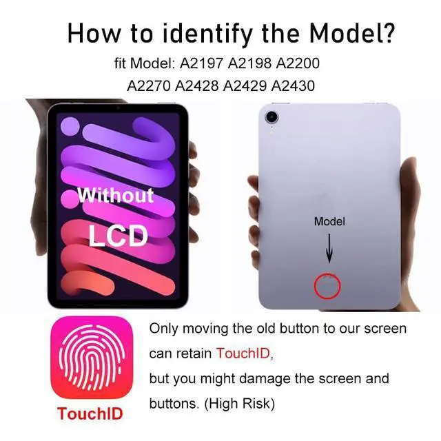 Alt view image 2 of 5 - for iPad 7/8 (7th 8th Gen) Screen Replacement Digitizer Touch Glass 10.2", for 7th 8th Generation A2197 A2198 A2200 A2270 A2428 A2429 A2430, Full Repair Kit+Home Button[NO TouchID Chip] [NO LCD]