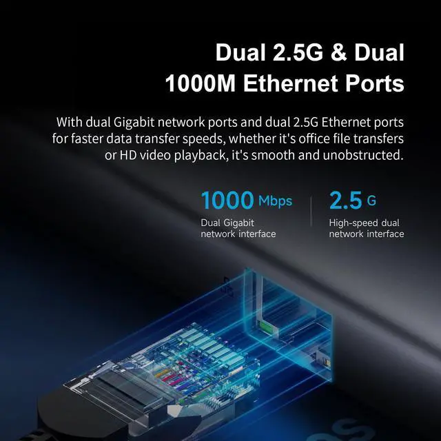 Alt view image 5 of 5 - Orange Pi R2S 2GB/4GB/8GB RISC-V Single Board Computer with 8-Core RISC-V AI CPU, 8GB Onboard eMMC, Dual 2.5G & Dual 1000M Ethernet, Development Board Run OpenWrt/Ubuntu (2GB)