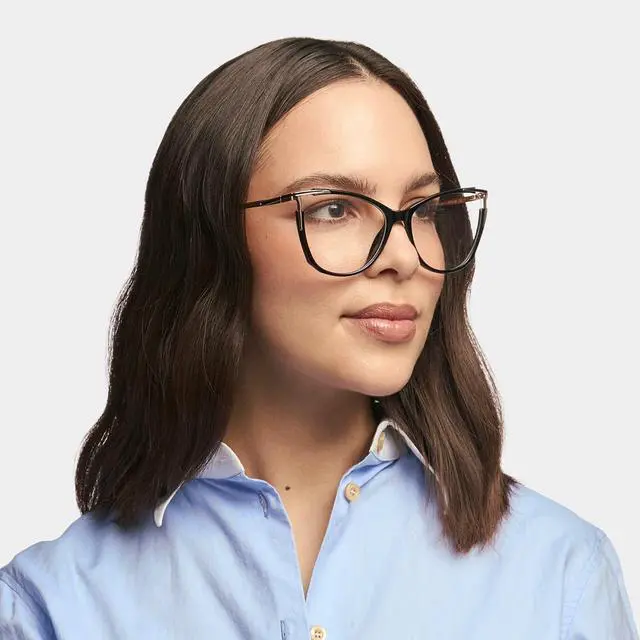 Alt view image 3 of 5 - Zeelool Blue Light Blocking Glasses, Cat Eye Glasses Frame for Women Eyeglasses with Clear Lenses ZJGX368841-01B