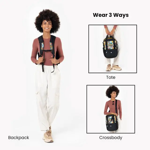 Alt view image 3 of 5 - Sherpani Camden, Convertible Backpack, 3 in 1 Tote Bag, 18L Travel Backpack, Crossbody Bag for Women, Cross Body Purse, Travel Gifts, RFID Protection, Fits 13 Laptop (Cloud9)