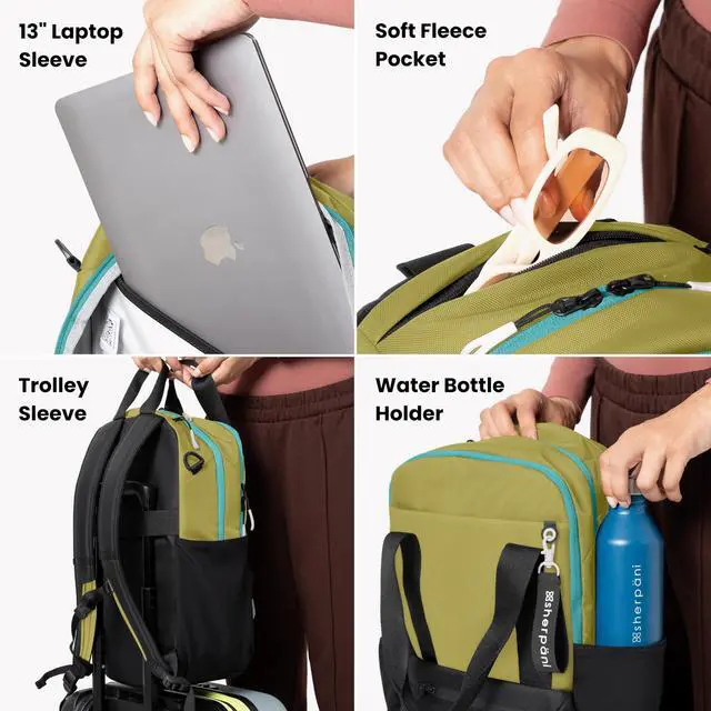 Alt view image 5 of 5 - Sherpani Camden, Convertible Backpack, 3 in 1 Tote Bag, 18L Travel Backpack, Crossbody Bag for Women, Cross Body Purse, Travel Gifts, RFID Protection, Fits 13 Laptop (Cloud9)