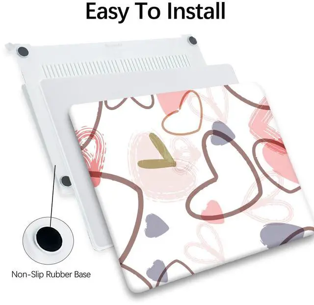 Alt view image 5 of 5 - Berkin Arts for MacBook Air 15 inch Case 2025 2024 2023 Release M4 A3241 M3 A3114 M2 A2941 with Display & Touch ID with Keyboard Cover & Screen Protector Naive Art Pop Motifs Hearts Symbol