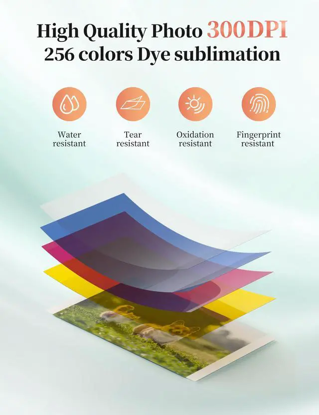 Alt view image 3 of 5 - HPRT Photo Printer 4x6,+20 Sheets&1Ribbon Pink, Audio Function Wi-Fi Wireless Photo Printers, Portable Instant Picture Printer for iPhone, Android, Thermal Dye-Sublimation, AR Video Printing