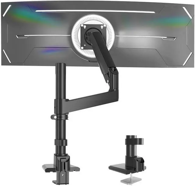 Main image of GUZHIKU Monitor Arm for 17 to 60 inch, Hold 44 lbs, Fully Adjustable Heavy Duty Desk Mount, Monitor Stand Fit 57 55 49", Ultrawide Monitors Bracket Clamp/Grommet Base VESA 75x75/100x100, Black,H9B