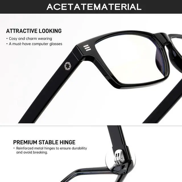 Alt view image 3 of 5 - ANYLUV Blue Light Glasses Men Woman, Blue Light Blocking Glasses for Computer Gaming, Eye Strain Relief Eye Protection