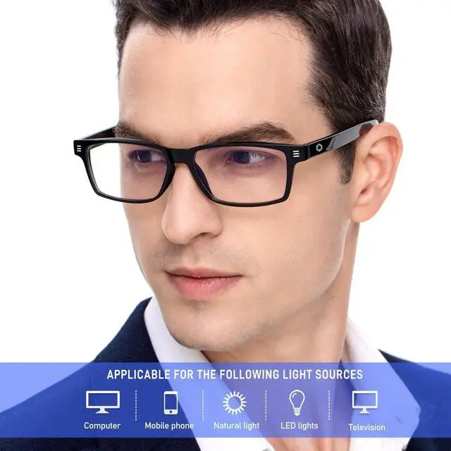 Alt view image 2 of 5 - ANYLUV Blue Light Glasses Men Woman, Blue Light Blocking Glasses for Computer Gaming, Eye Strain Relief Eye Protection