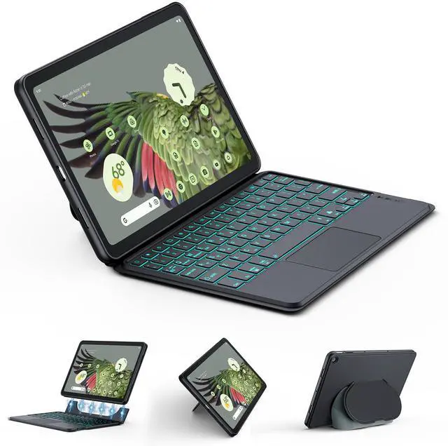 Main image of JUQITECH Trackpad Keyboard Case for Google Pixel Tablet 11 inch 2023, Backlit Magnetic Detachable Wireless Keyboard Adjustable Viewing Angle Kickstand Soft Protective Cover Case work with Speaker Dock