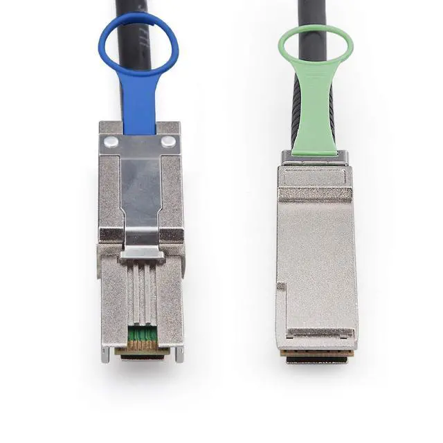 Alt view image 4 of 5 - QSFP (SFF-8436) to SFF-8088 DDR Hybrid Mini SAS Cable, External Copper SAS Cable for NetApp DS4243 DS4246 DS2246, 100-Ohm, 1-m(3.3ft)