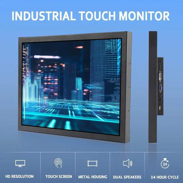 Alt view image 3 of 5 - VSDISPLAY 15 Inch 1000 Nits High Brightness Touch Screen LCD Monitor 1024x768 IPS Outdoor Industrial Display with H/D DVI VGA Video Input