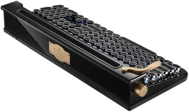 Alt view image 3 of 5 - FINEDAY Keyboard 2.0 Plus, 2.4G Wireless & Bluetooth, 104 Keys, Blue Switch, 5000mAh, Retro Mechanical Keyboard for PC/Mac/Phone (English Keycaps)