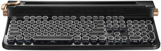 Alt view image 4 of 5 - FINEDAY Keyboard 2.0 Plus, 2.4G Wireless & Bluetooth, 104 Keys, Blue Switch, 5000mAh, Retro Mechanical Keyboard for PC/Mac/Phone (English Keycaps)