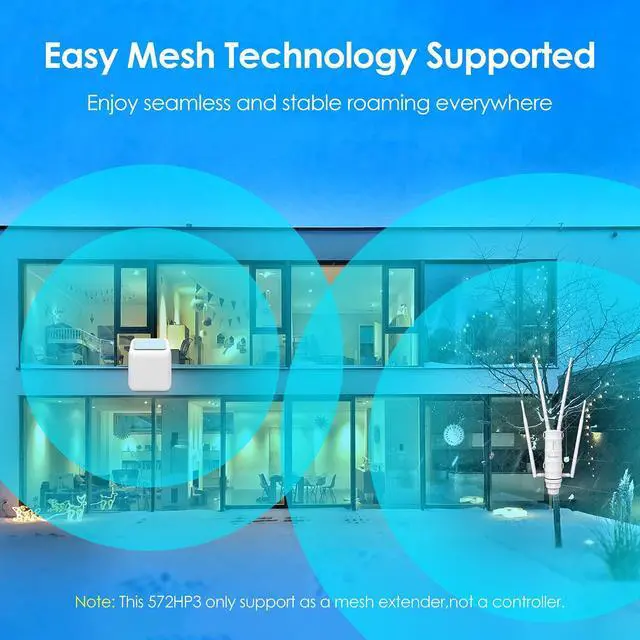 Alt view image 5 of 5 - WAVLINK AC1200 Outdoor WiFi Extender, Weatherproof Dual Band Wireless Outdoor Access Point with POE, High Power Long Range WiFi Extender Signal Booster, 4x7dBi Antennas, AP/Router/Repeater Mode