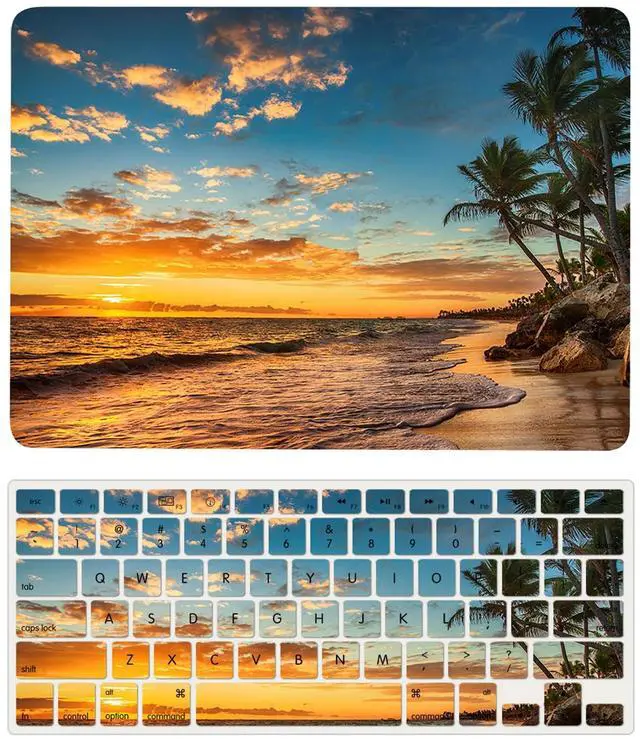 Main image of Laptop Cover Case Compatible with New MacBook Air 13.6 inch M2 Chip Model A2681 with Liquid Retina Display and Touch ID Released in 2022, Protective Hard Shell Case & Keyboard Cover, Beach