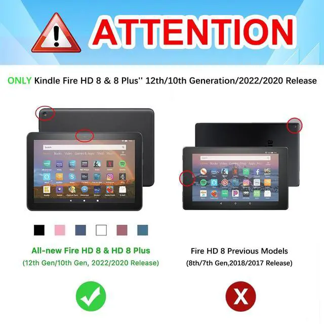 Alt view image 2 of 5 - Wazzasoft for Amazon Kindle Fire HD 8/8 Plus Tablet Case 10th/12th Generation for Women Girls Cute Folio Cover Aesthetic Design Girly Kawaii Sun Moon Stars Teens Cases for Kindle Fire Case 8 Inch