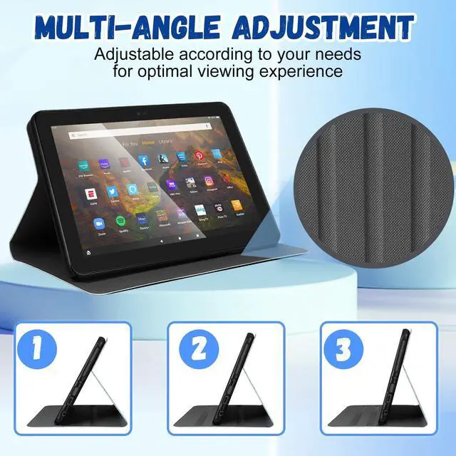 Alt view image 4 of 5 - Wazzasoft for Amazon Kindle Fire HD 8/8 Plus Tablet Case 10th/12th Generation for Women Girls Cute Folio Cover Aesthetic Design Girly Kawaii Sun Moon Stars Teens Cases for Kindle Fire Case 8 Inch