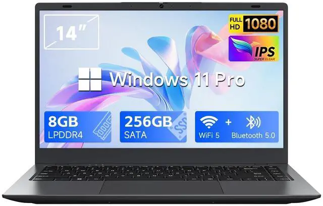 Main image of Zrasu W11 Pro Laptop 8GB LPDDR4 RAM 256GB SATA SSD, Celeron N4020, Gigabit LAN4K HD, WI-FI5, Bluetooth5.0, 14'' Computer FHD IPS Thin Laptop for Student Home