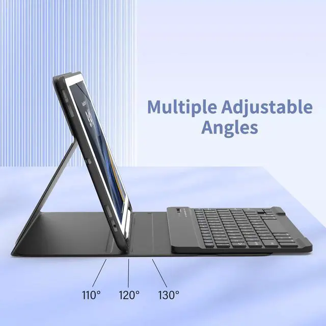 Alt view image 4 of 5 - KBCASE Keyboard Case for iPad 9th/8th/7th Generation 2021/2020/2019, Compatible with iPad Air 3/Pro 10.5, Detachable Bluetooth Keyboard Case with Pencil Holder (Black)