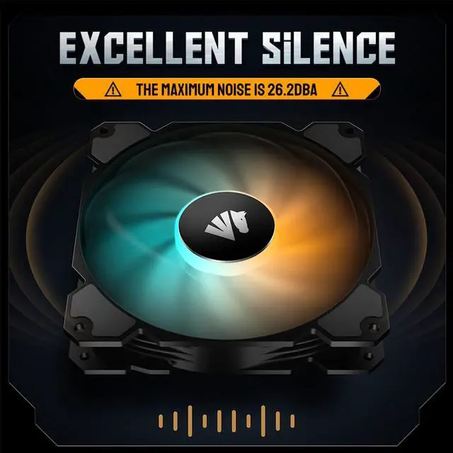 Alt view image 3 of 5 - AsiaHorse 140mm Argb Pwm Fan,Triple Computer Case Fan with Advanced Hydraulic Bearing for Silent Operation Standard 140 mm Case Fan with 3 Pin Interface(3pack Black)