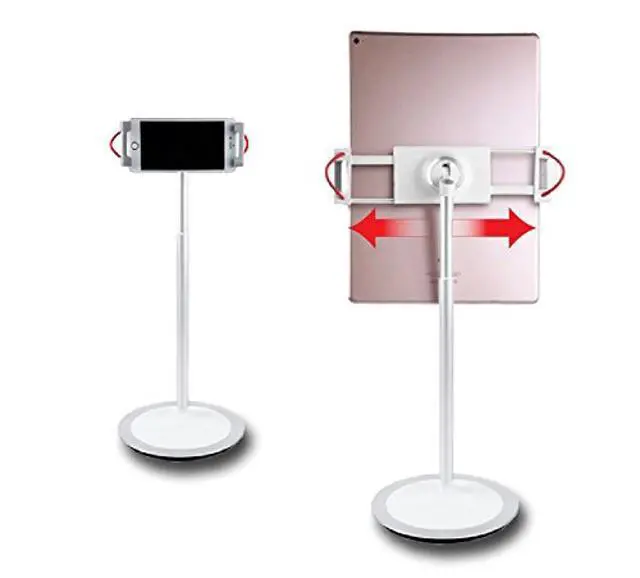 Alt view image 4 of 5 - idee PTS02W Height & Angle Adjustable Commercial Graded Aluminum Table Stand for iPads Tablets and Smart Phones, 360 Degree Rotate Mount Designed for Store POS, Office & Home Desktop and more