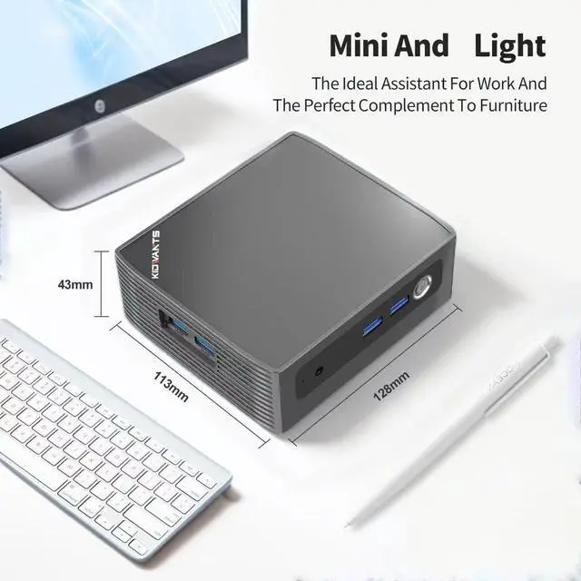 Alt view image 4 of 5 - kidwants KN1 Mini PC(with Touch Function) N4000 8GB LPDDR4 RAM, 128GB eMMC, Mini Desktop Computer BT5.0/WiFi 5/USB3.0/4k Dual Display for Office, Business (KN1-8+128GB)