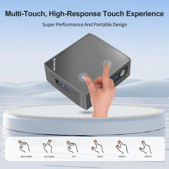 Alt view image 5 of 5 - kidwants KN1 Mini PC(with Touch Function) N4000 8GB LPDDR4 RAM, 128GB eMMC, Mini Desktop Computer BT5.0/WiFi 5/USB3.0/4k Dual Display for Office, Business (KN1-8+128GB)