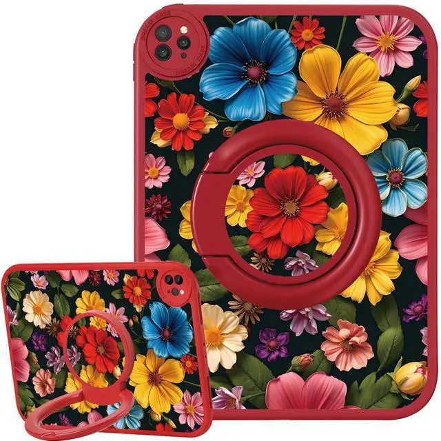 Main image of Bcov Case for iPad (A16) 11th Gen 11-inch 2025,Beautiful Flowers Pattern 360 Rotating Stand Drop Protection Shockproof Protective Case Cover for iPad 10th Gen 10.9-inch 2022
