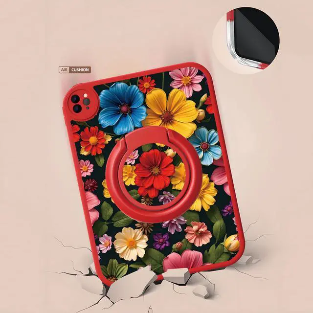 Alt view image 3 of 5 - Bcov Case for iPad (A16) 11th Gen 11-inch 2025,Beautiful Flowers Pattern 360 Rotating Stand Drop Protection Shockproof Protective Case Cover for iPad 10th Gen 10.9-inch 2022