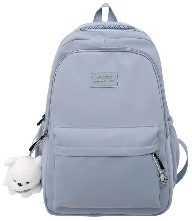 Main image of ALTALIVA Nylon Kawaii Water-Resistant Lightweight Backpack for Women Cute Laptop Daypack Traveling Daily Bag (Blue)