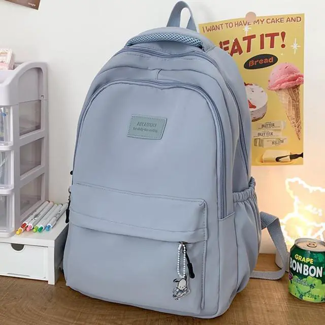 Alt view image 5 of 5 - ALTALIVA Nylon Kawaii Water-Resistant Lightweight Backpack for Women Cute Laptop Daypack Traveling Daily Bag (Blue)