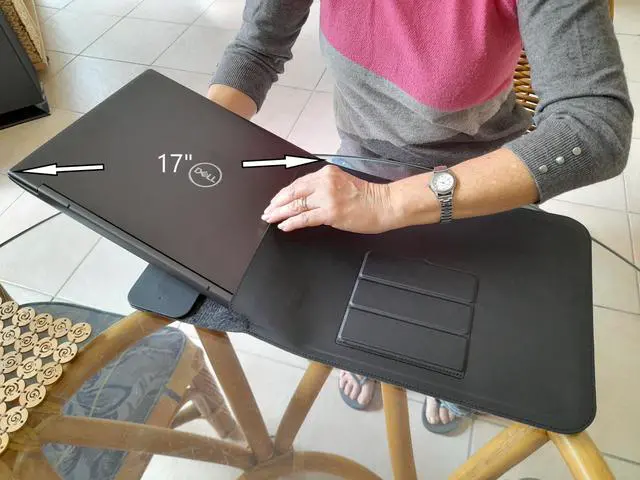 Alt view image 4 of 5 - 4 in 1 Laptop Sleeve with Wireless Charging 13"-17" Slim-Flexible Case, Mousepad, Surface Mat. Charge 2 Devices at Once USB-C Port, Compatible with MacBook air, Earbuds/iPhone/Android (019)