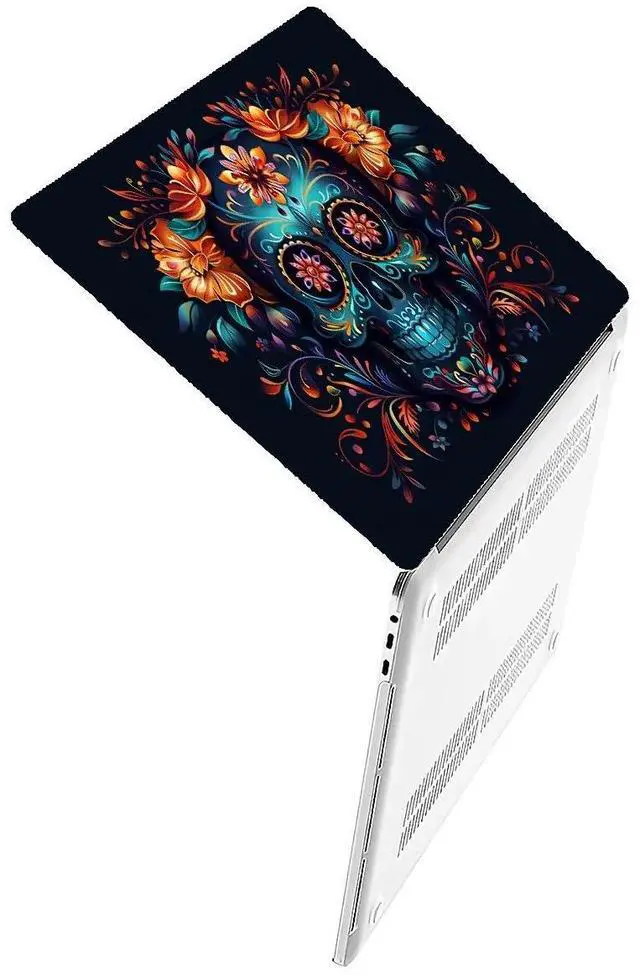 Alt view image 2 of 4 - Yicomon Compatible with MacBook Air 13 inch Case 2020 2021 M1 A2337 A2179 A1932, Plastic Hard Shell Case for Mac Air 13 with Touch ID (2018-2021) - Sugar Skull Flowers