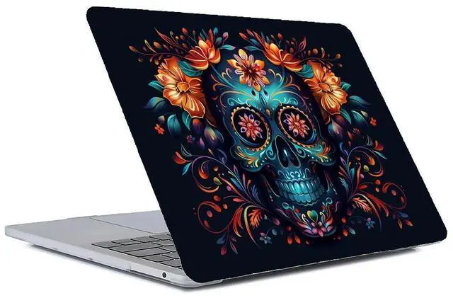 Main image of Yicomon Compatible with MacBook Air 13 inch Case 2020 2021 M1 A2337 A2179 A1932, Plastic Hard Shell Case for Mac Air 13 with Touch ID (2018-2021) - Sugar Skull Flowers